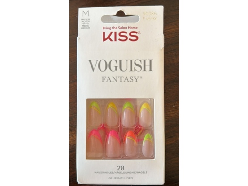 Kiss Vogueish Fantasy Nails, Medium Almond, 0.07 oz/2 g, 28 Nails