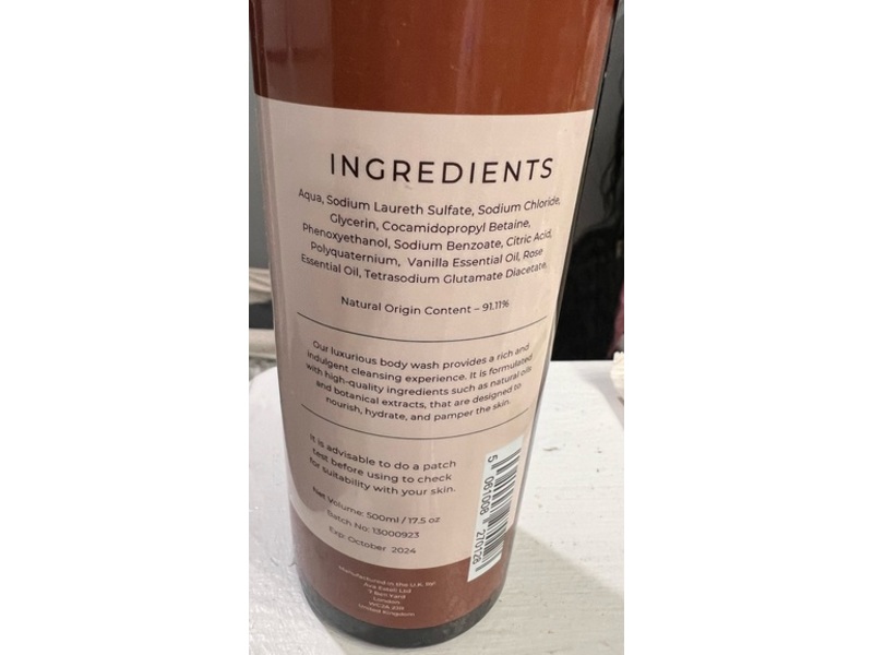 Ava Estell Natural Body Wash, Soothe, 17.5 fl oz/500 mL