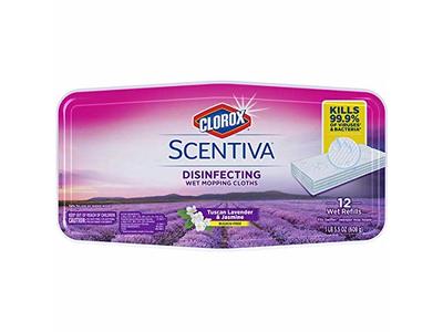 Clorox Scentiva Disinfecting Mopping Cloths, Tuscan Lavender & Jasmine, 12 Count