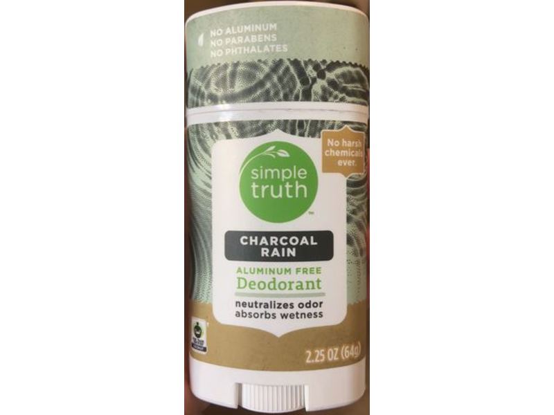 Simple Truth Deodorant, Charcoal Rain, 2.25 oz/64 g