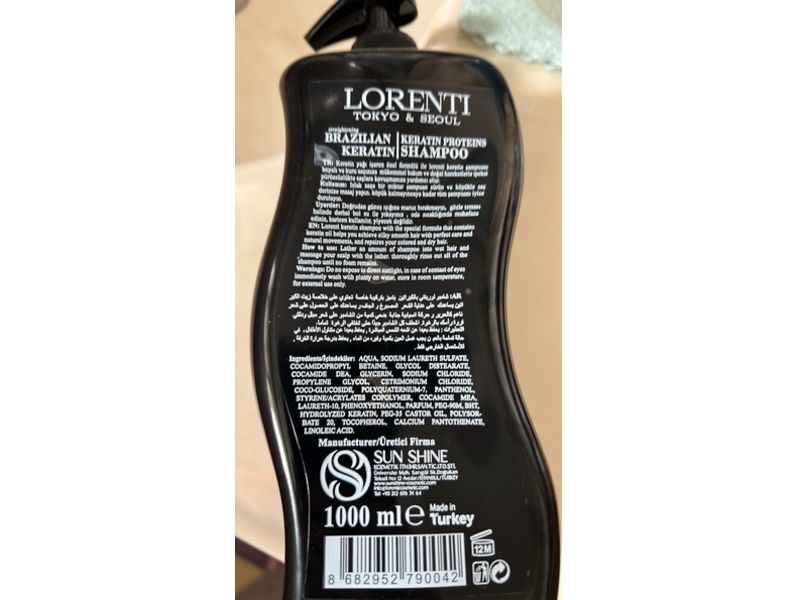 Lorenti Straightening Brazilian Keratin Shampoo, 1000 mL