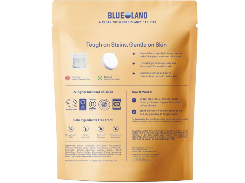 Blueland Laundry Detergent Tablets , Free & Clear, 36 Loads, 7.2 oz/205.2 g