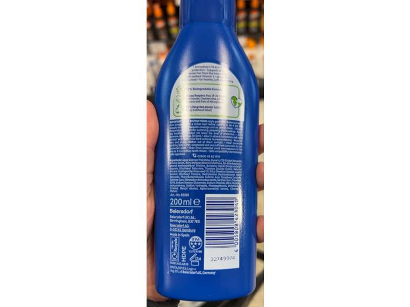 Nivea Sun Protect & Moisture Sun Lotion, SPF 30, 200mL