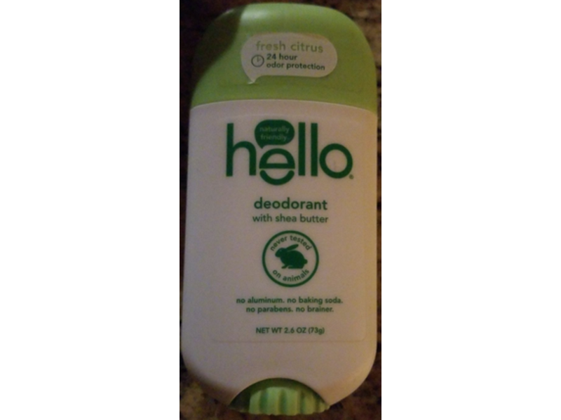 Hello Deodorant With Shea Butter, Fresh Citrus, 2.6 oz/73 g