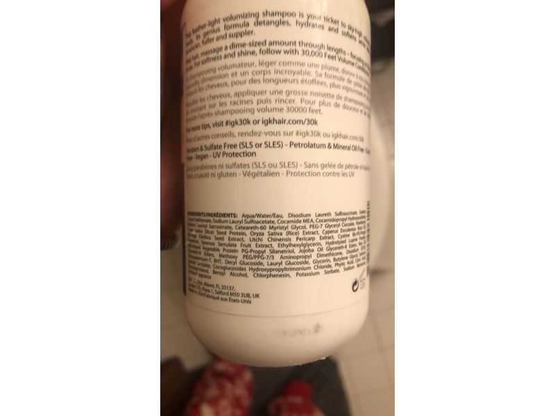 IGK 30,000 FEET Volume Shampoo Liter, 33.8 fl. oz.