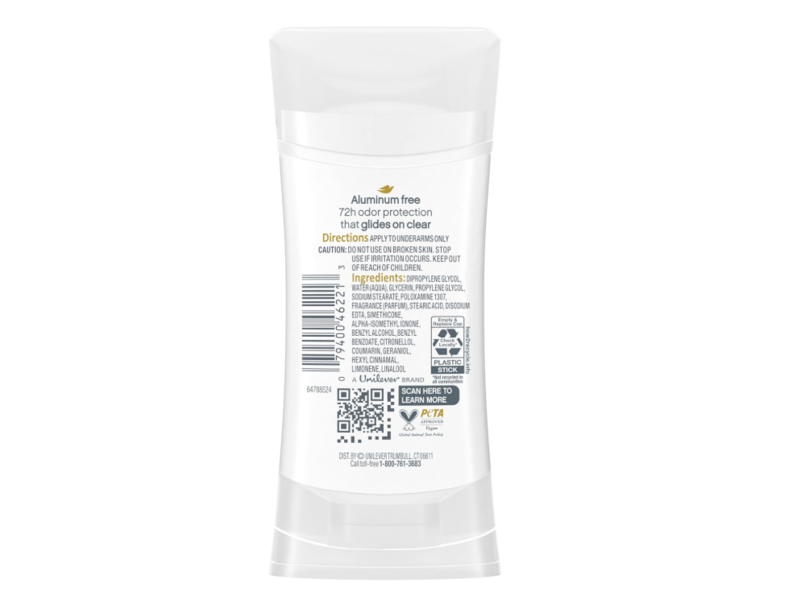 Dove Deodorant Stick, Cucumber & Green Tea, 2.6 oz/74 g, Pack Of 4