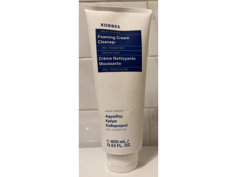 Korres Foaming Cream Cleanser, Greek Yoghurt, 13.53 fl oz/400 mL