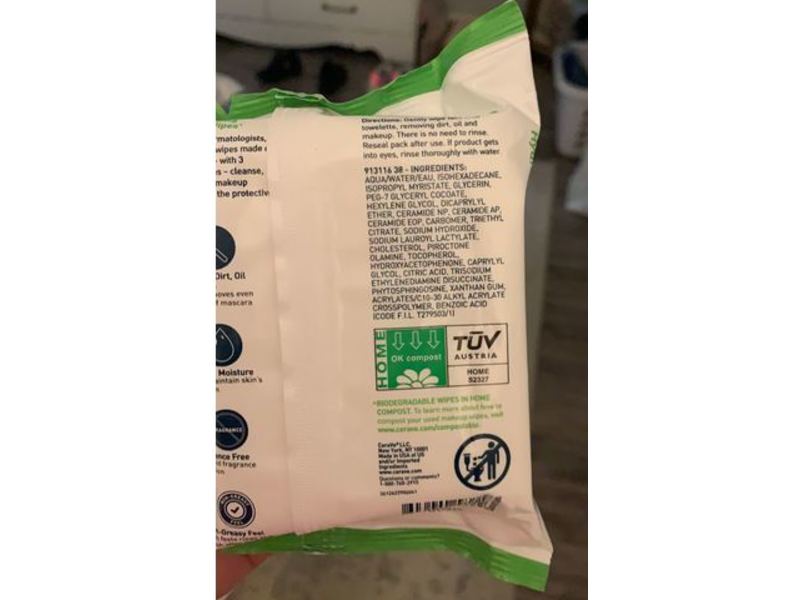 CeraVe Hydrating Makeup Removing Wipes, 25 Count