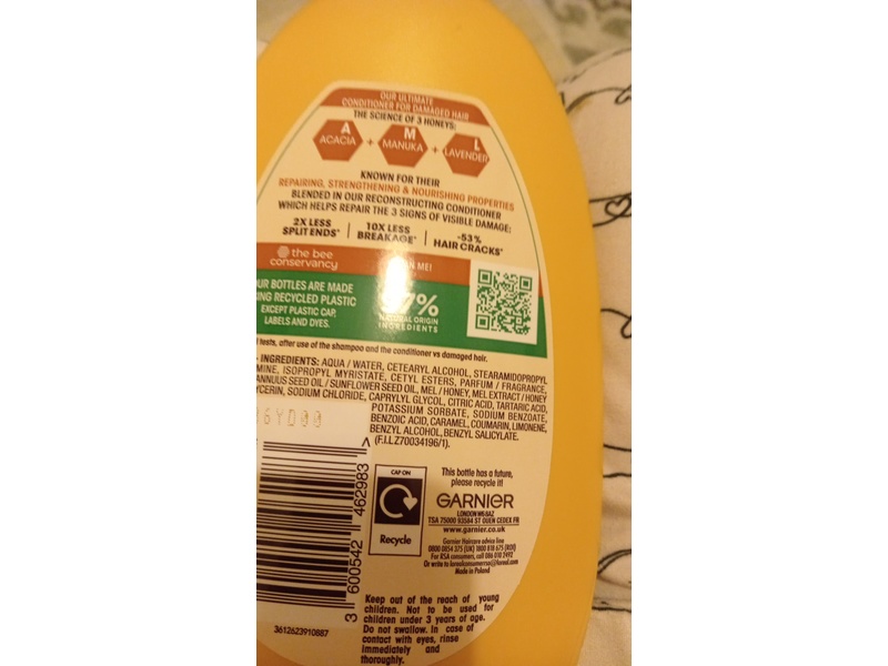 Garnier Ultimate Blends Reconstructing Conditioner, Honey Treasures, 400 mL