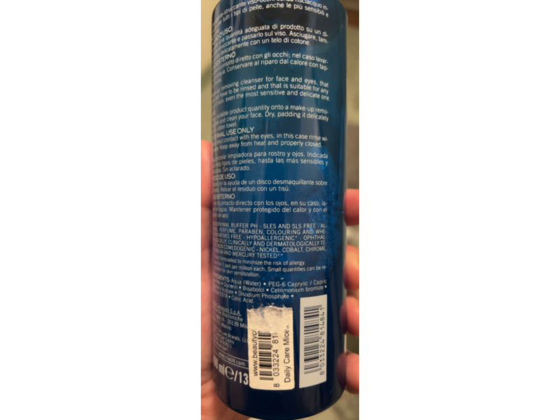 Rilastil Daily Care Micellar Solution Makeup Removing Cleanser,13.52 fl oz/400 mL