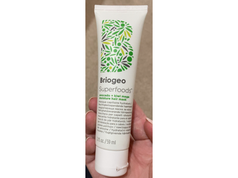Briogeo Superfoods Moisture Hair Mask, Avocado + Kiwi Mega, 2 fl oz/59 mL
