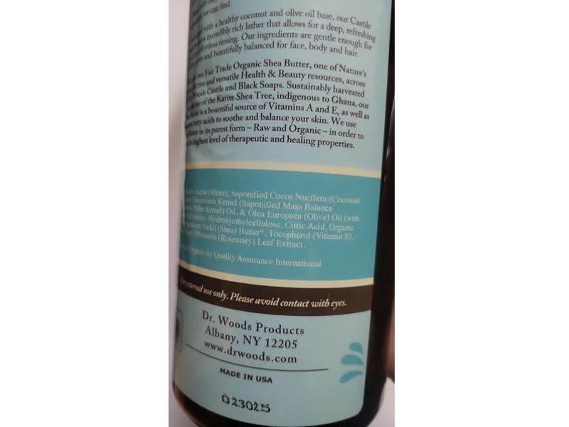 Dr. Woods Castle Soap, Unscented Baby Mild, 32 fl oz/946 mL