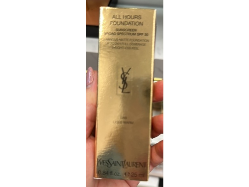 Ysl All Hours Foundation Sunscreen, LW9 Light Warm, SPF 30, 0.84 fl oz/25 mL