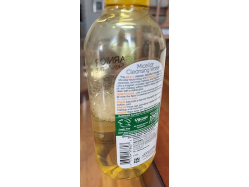 Garnier SkinActive All In 1 Brightening Micellar Cleansing Water, Vitamin C, 13.5 fl oz/400 mL