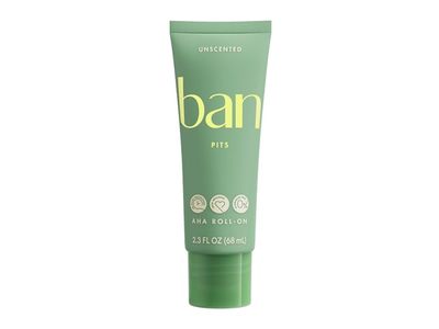 Ban Pits AHA Deodorant Roll-On, Unscented, 2.3 fl oz/68 mL