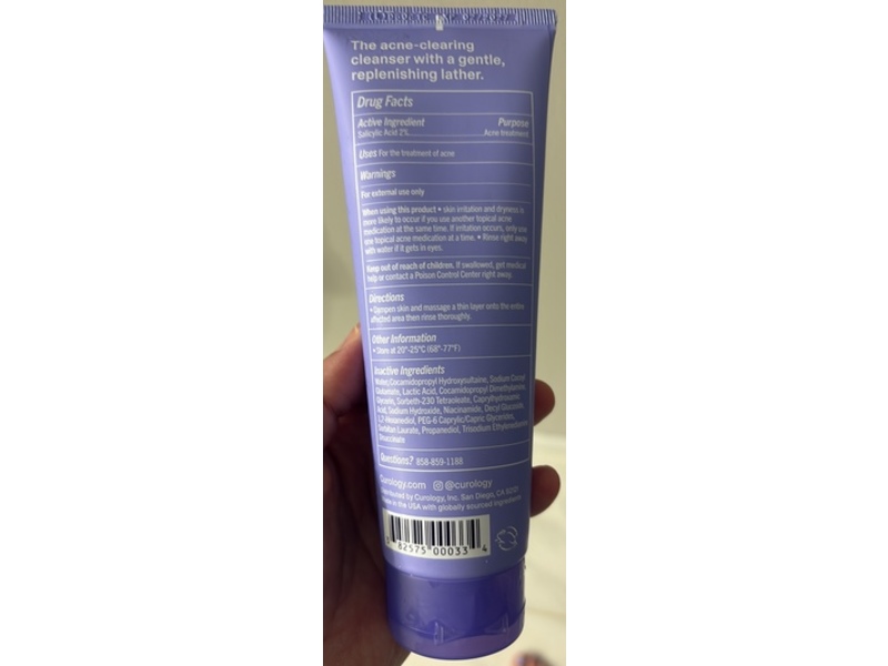 Curology Cleanse Acne Cleanser, 2% Salicylic Acid, 5 fl oz/150 mL