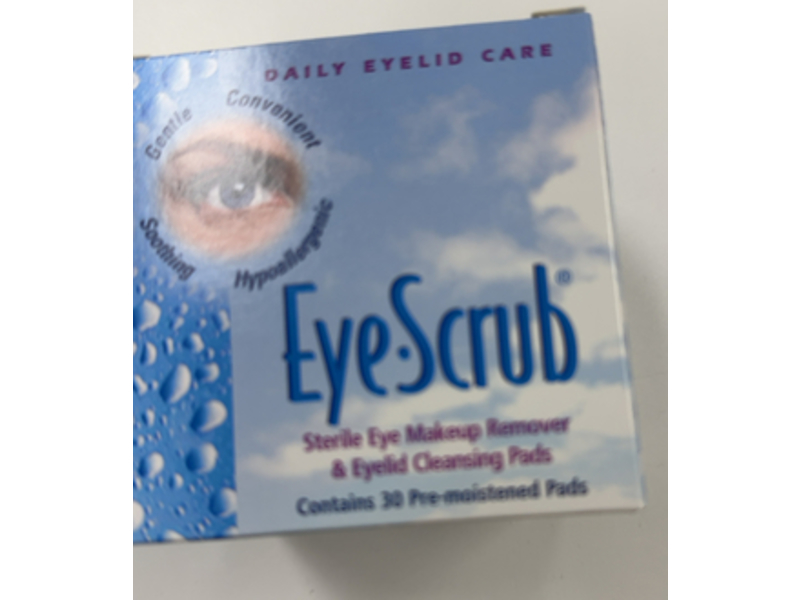 Eye Scrub Sterile Eye Makeup Remover & Eyelid Cleansing Pads 30 Count, Pack Of 6