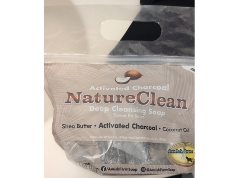 Amish Farms NatureClean Deep Cleansing Soap, Activated Charcoal, 9 oz/709 g, 5 Count