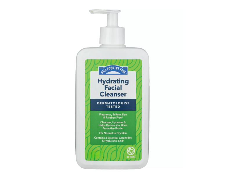 Hill Country Fare Hydrating Facial Cleanser, Ceramides & Hyaluronic Acid, 12 fl oz/355 mL