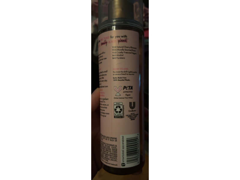 Love Beauty & Planet Beloved Fine Fragrance Body Mist, Cherry Blossom & Tea Rose, 8 fl oz