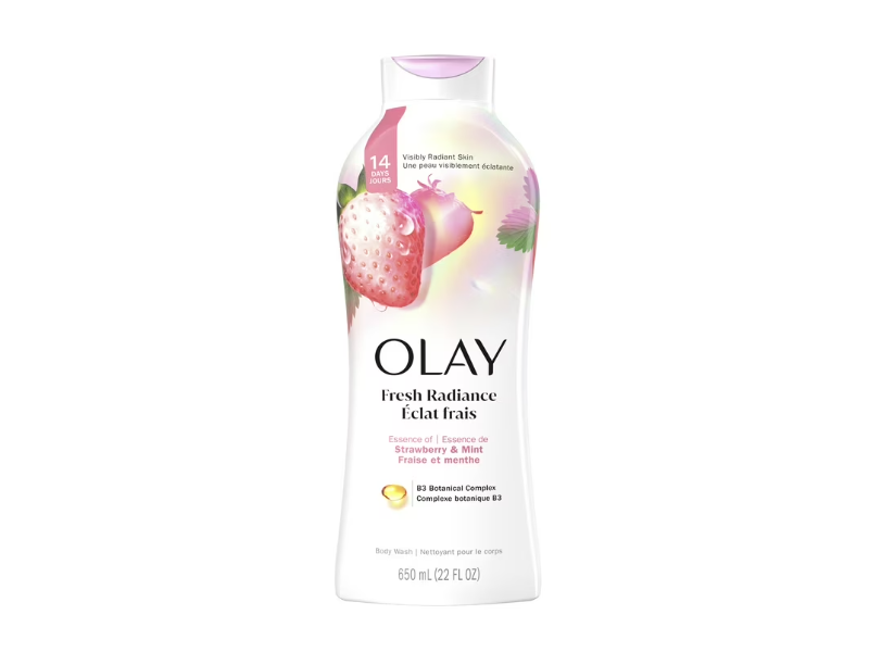 Olay Fresh Outlast Body Wash, Cooling White Strawberry & Mint, 22 fl oz/650 mL