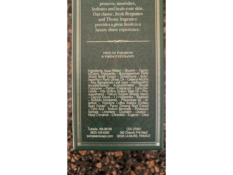 Pre de Provence Bergamot & Thyme Men's After Shave Balm, Shea Butter Enriched, 2.5 fl oz/75 mL