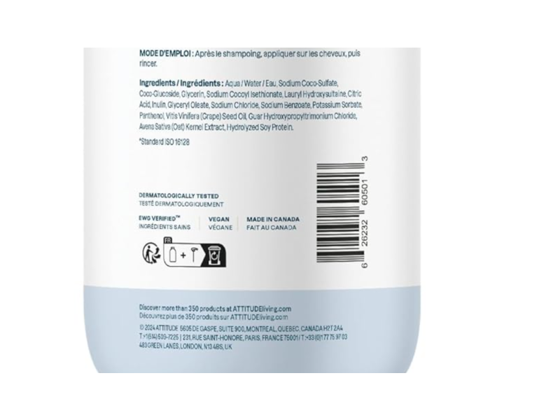 Attitude Sensitive Natural Volume & Shine Shampoo, 32 fl oz/946 mL