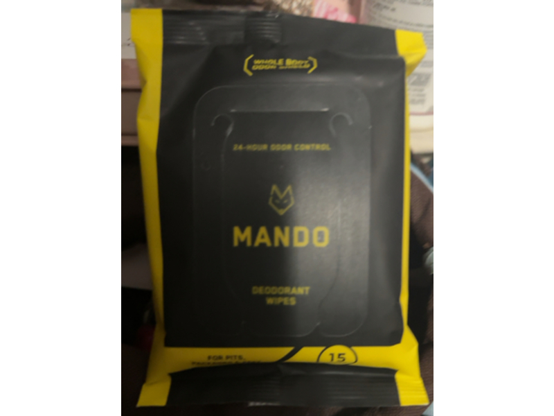 Mando Deodorant Wipes, 15 Count, Pack Of 3