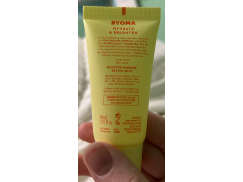 Byoma Creamy Jelly Cleanser, 1.01 fl oz/30 mL