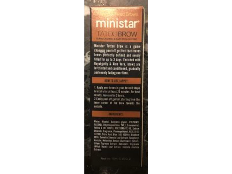 Ministar Tatoobrow, 102 Light Brown, 0.35 oz/10 mL
