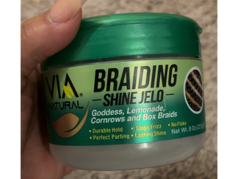 Via Natural Braiding Shine Jelo, Goddess, Lemonade, Cornrows & Box Braids, 8 oz