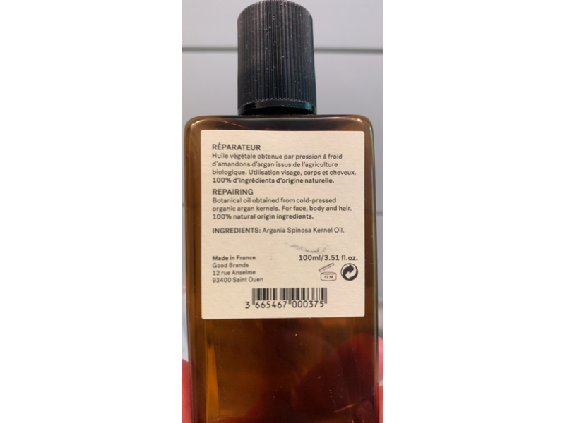 Typology Raw 1012 Organic Argan Vegetable Oil, 3.51 fl oz/100 mL