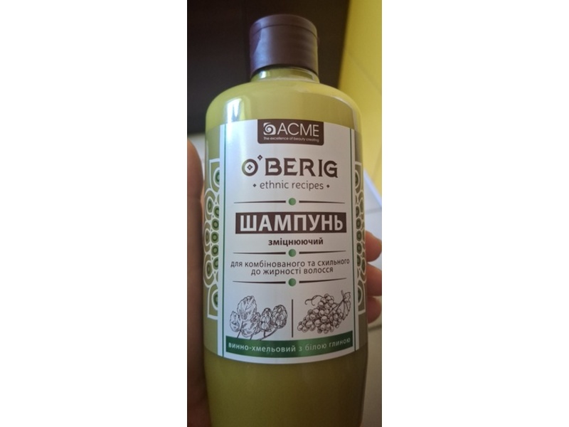 Acme O'Berig Wine-Hops Clay Shampoo, White Clay, 500 mL