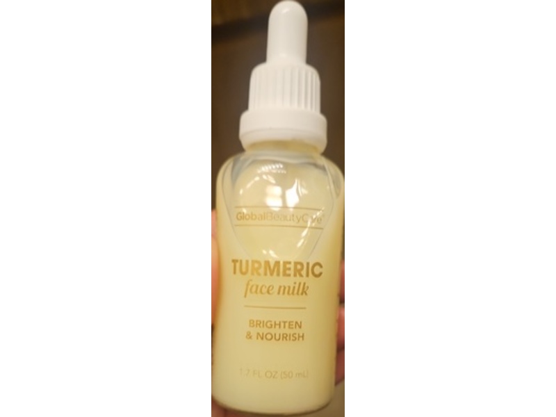 Global Beauty Care Brighten & Nourish Face Milk, Turmeric, 1.7 fl oz/50 mL