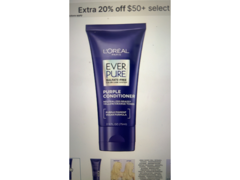 L'Oreal EverPure Toning Conditioner, 2.5 fl oz/75 mL