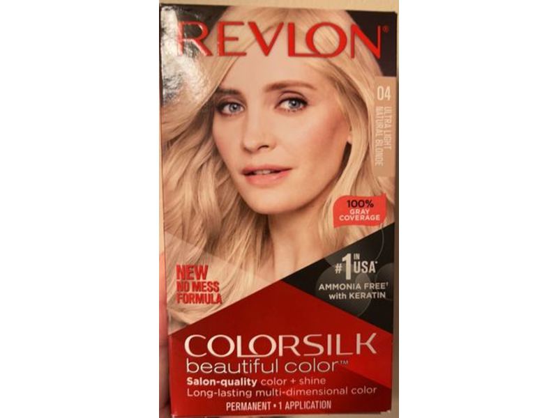 Revlon Colorsilk Beautiful Permanent Hair Color, 04 Ultra Light Natural Blonde, 4.4 fl oz, 1 Application
