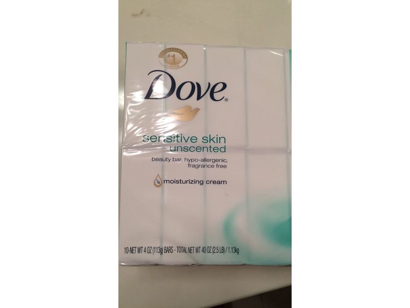 Dove Skin Sensitive Skin Beauty Bar , 3.75 oz/100 g, Count 10