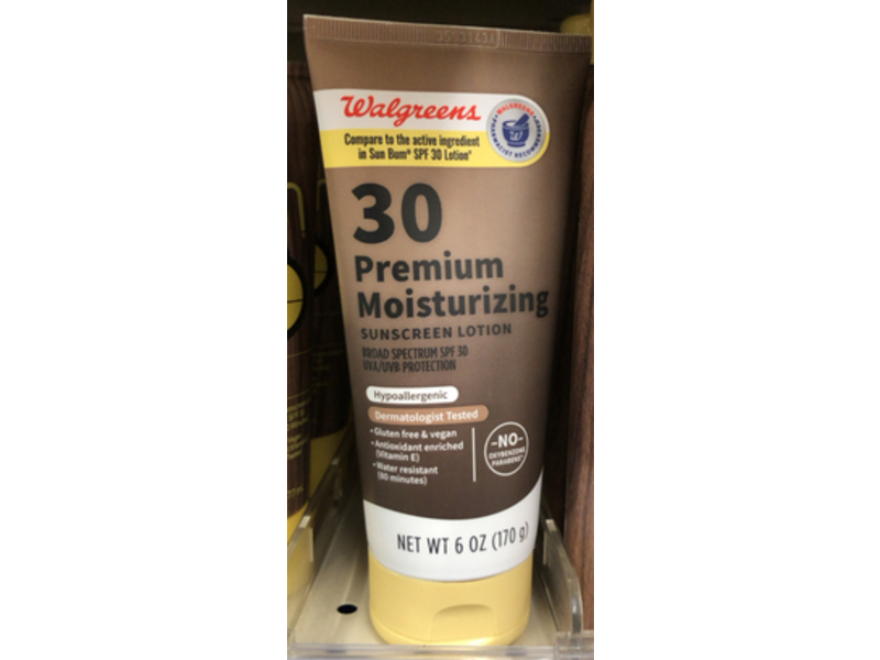 Walgreens Premium Moisturizing Sunscreen Lotion, SPF 30, 6 oz/170 g