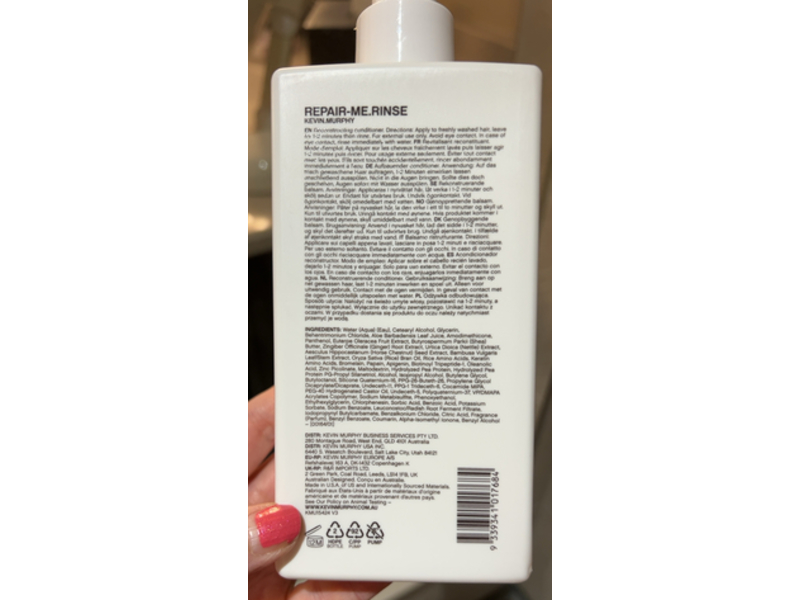 Kevin Murphy Repair Me Rinse Reconstructing Strengthening Conditioner, 16.9 fl oz/500 mL