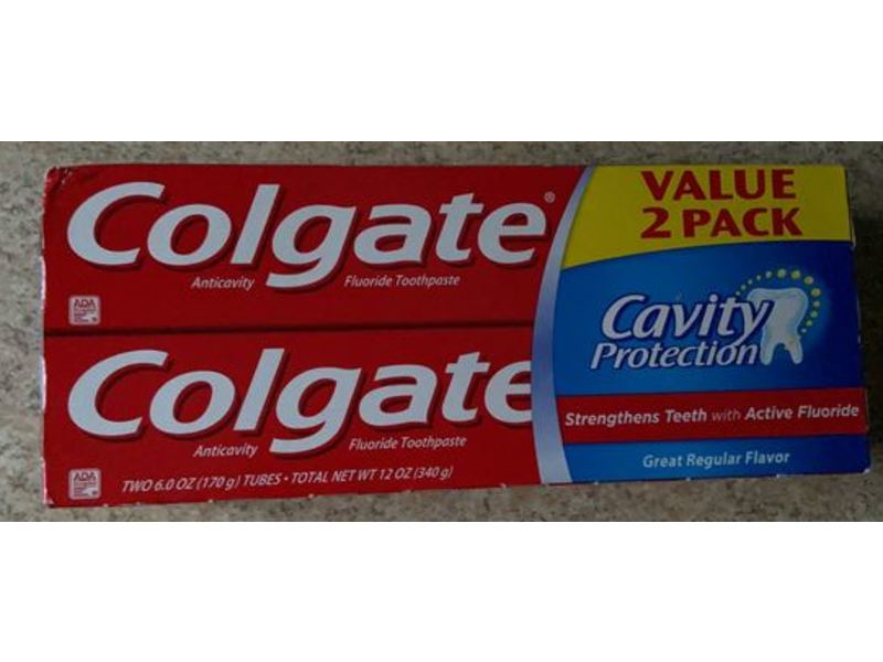 Colgate Cavity Protection Anticavity Fluoride Toothpaste, 6 oz/170 g, Pack Of 2