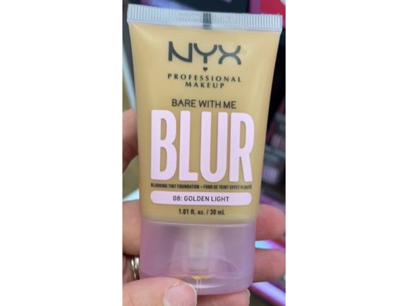 NYX Proffesional Makeup Bare With Me Blur FoundatIon, 08 Golden Night, 1.01 fl oz/30 mL