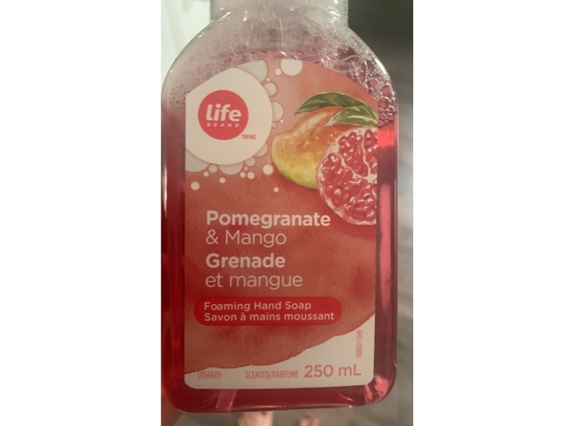 Life Brand Foaming Hand Soap, Pomegranate & Mango, 250 mL