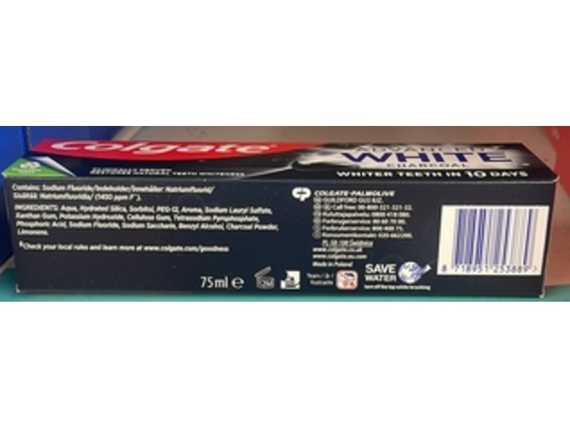 Colgate Advanced White Toothpaste, Charcoal, 75 mL
