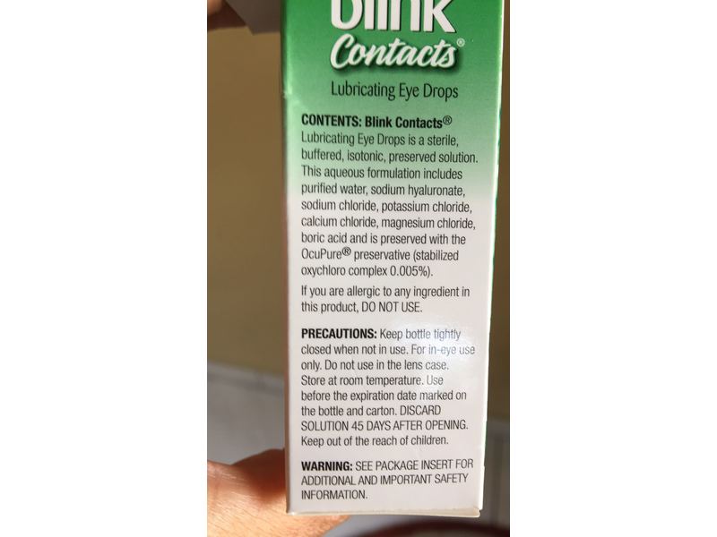 Blink Contacts Lubricating Eye Drops, 0.34 fl oz/10 mL