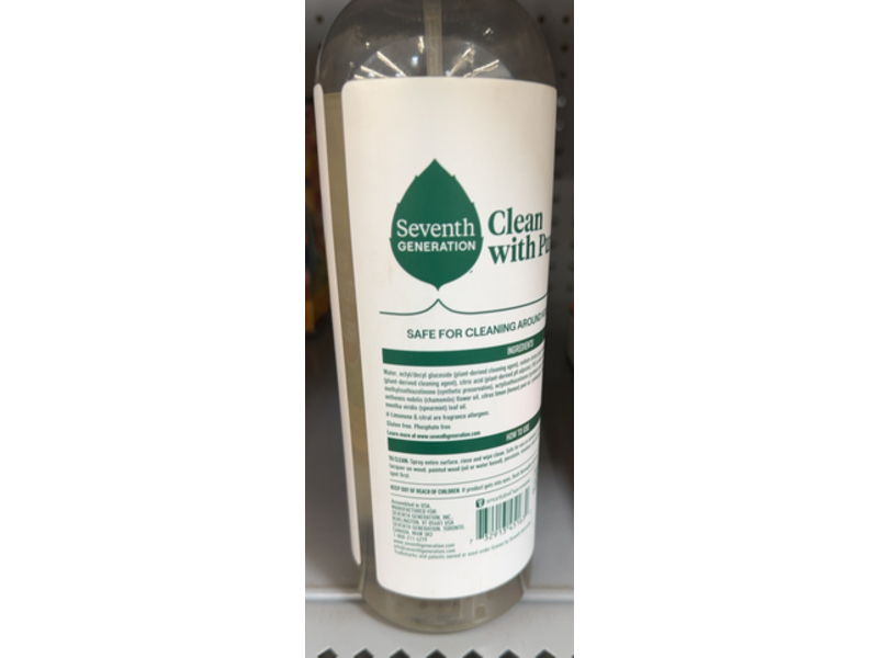 Seventh Generation All Purpose Cleaner, Lemon Chamomile, 23 fl oz/680 mL, Packs Of 4