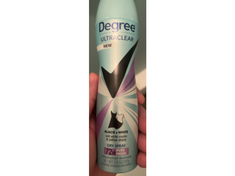 Degree Ultra Clear Antiperspirant Deodorant Spray, Black + White, 3.8 oz/107 g, Pack Of 3