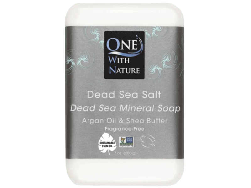 One With Nature Dead Sea Mineral Salt Soap, Fragrance Free, 7 oz/200 g