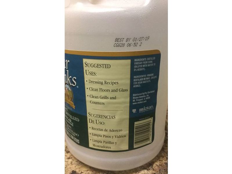 Four Monks White Distilled Vinegar, 128 fl oz/3.784 L