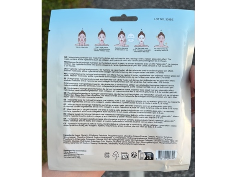 Miqura Dewie Pearl Glass-Skin Hydrogel Face Mask, Collagen + Hyaluronic Acid, 1.19 fl oz/34 g