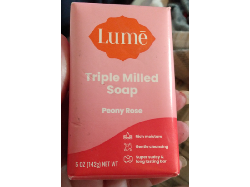 Lume Triple Milled Soap, Peony Rose, 5 oz/142 g